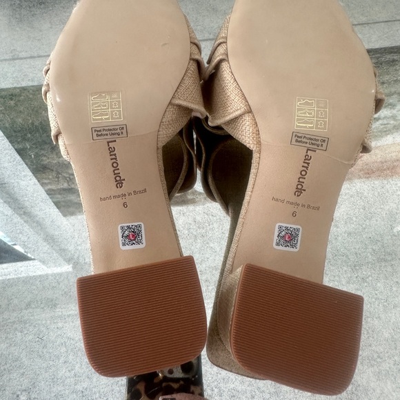 Larroudé Brigitte Ruffle Slip On High Heel Sandals - Picture 1 of 6